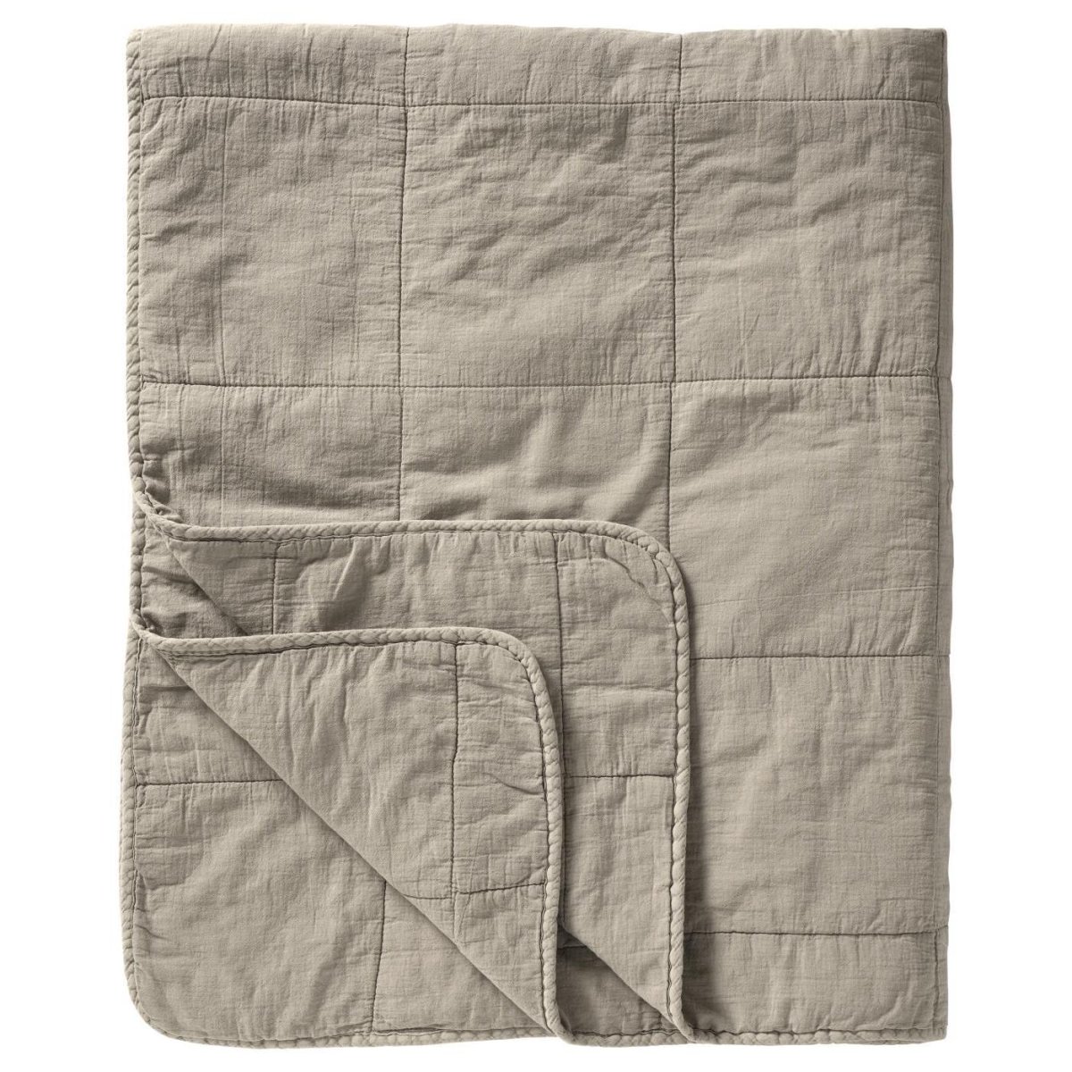 Päiväpeitto - Vintage quilt kivipesty 240 x 240 cm Vaalea beige - Linen - Image 2