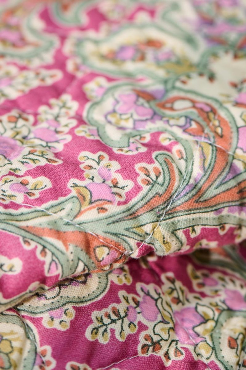 Puuvillatäkki vadelmanpunainen paisley kuviollinen 130 x 180 cm - Image 6